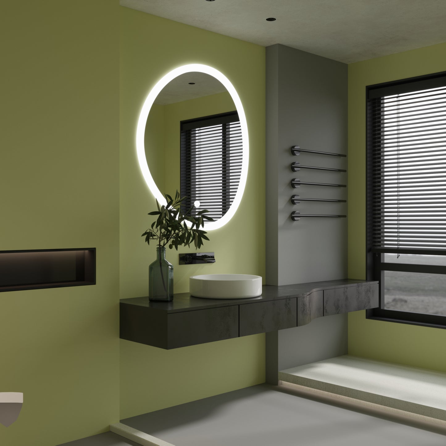 Freeform shaped LED mirror