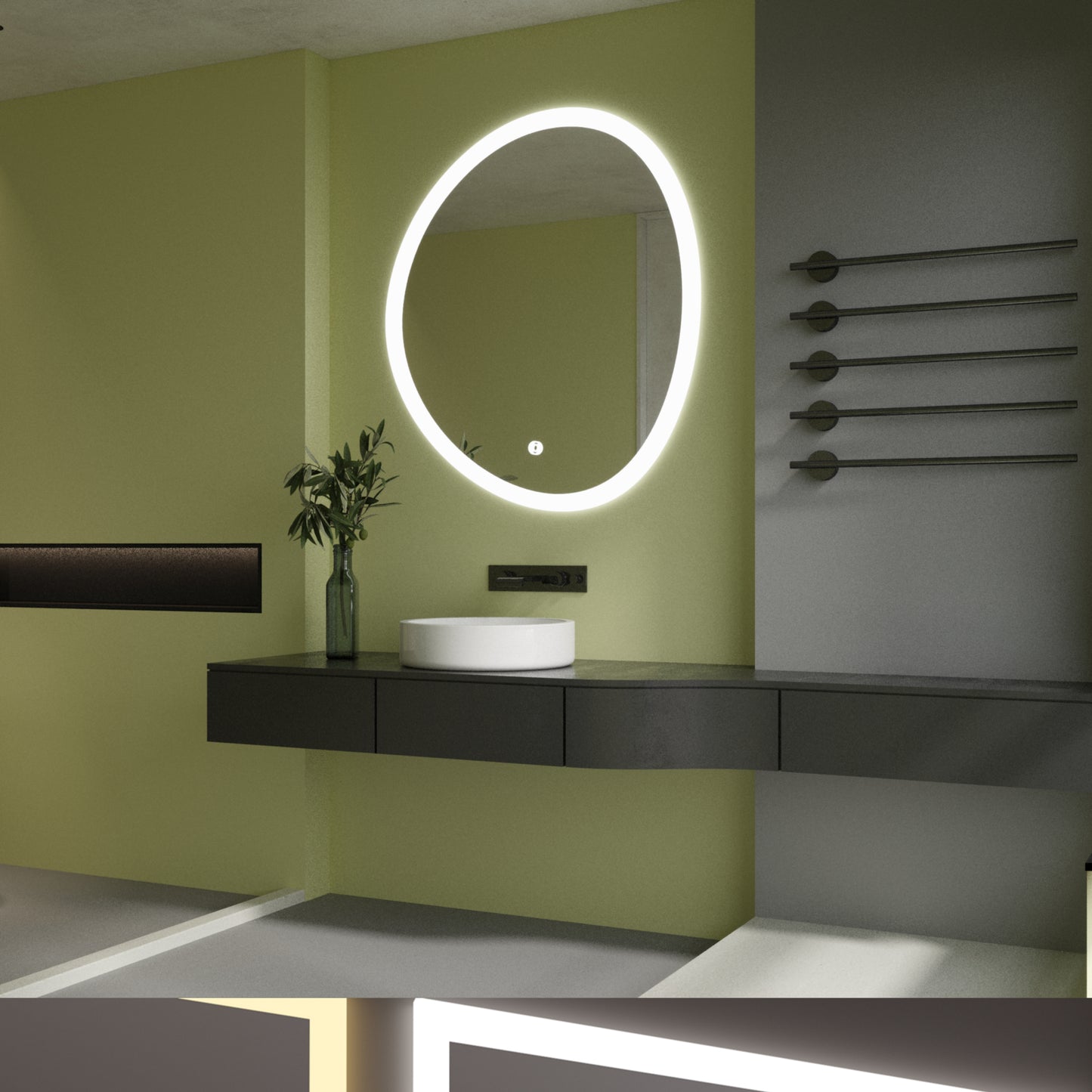 Freeform shaped LED mirror