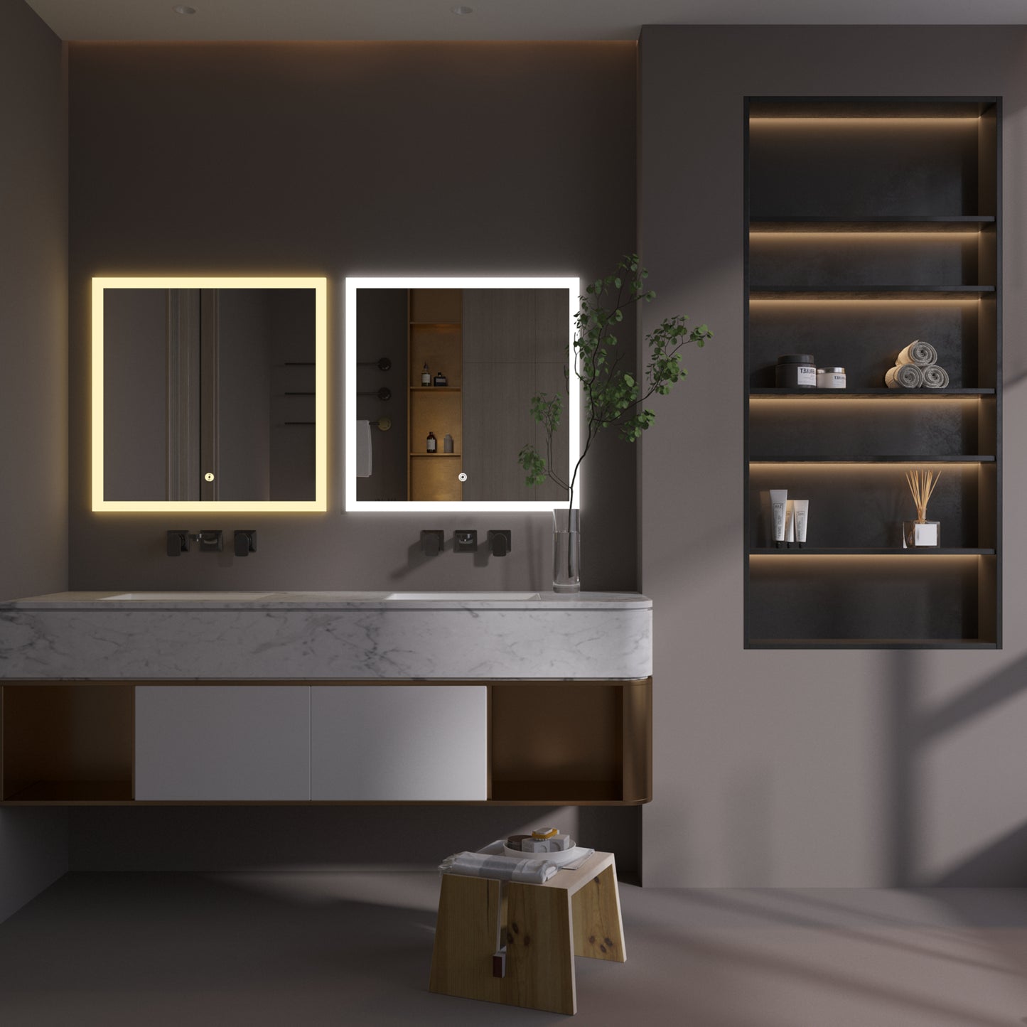 Square LED mirror