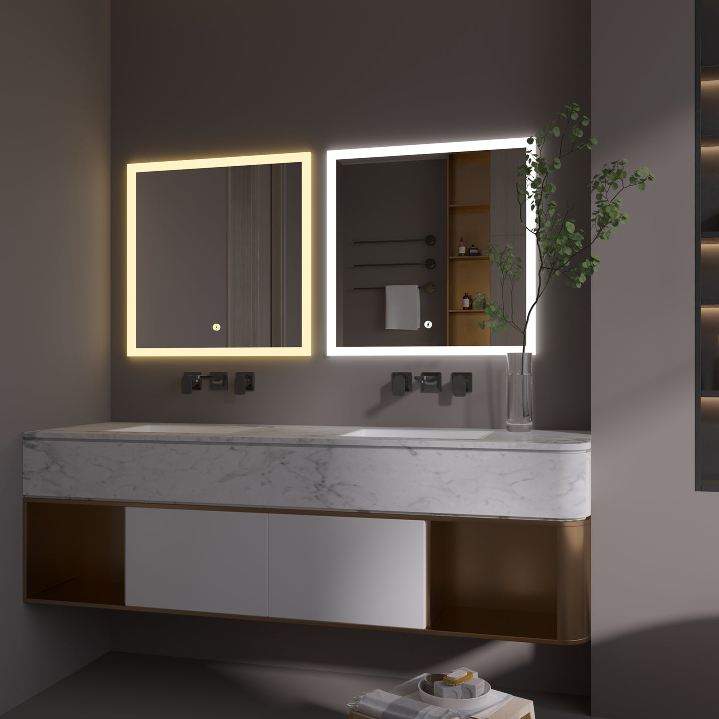 Square LED mirror